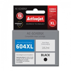 Activejet AE-604BNX Tusz (zamiennik Epson 604XL C13T10H14010, 500 stron; 18,2 ml; Supreme; czarny)