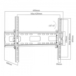 MACLEAN UCHWYT DO TV MAX VESA 600X400, 32-90