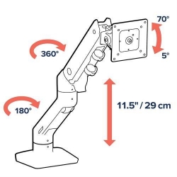 Ergotron HX Desk Monitor Arm Biały - uchwyt biurkowy do monitora-695351