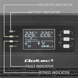 QOLTEC ZASILACZ AWARYJNY UPS 10KVA | 10000W | POWER FACTOR 1.0 | LCD | EPO | USB | ON-LINE-703871