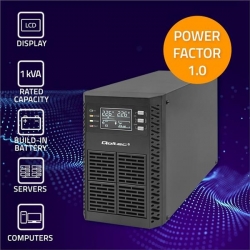 QOLTEC ZASILACZ AWARYJNY UPS 1KVA | 1000W | POWER FACTOR 1.0 | LCD | EPO | USB | ON-LINE-704288