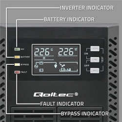 QOLTEC ZASILACZ AWARYJNY UPS 1KVA | 1000W | POWER FACTOR 1.0 | LCD | EPO | USB | ON-LINE-704297