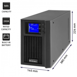 QOLTEC ZASILACZ AWARYJNY UPS ON-LINE | PURE SINE WAVE | 2KVA | 1.6KW | LCD | USB-704462