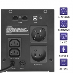 QOLTEC ZASILACZ AWARYJNY UPS LINE INTERACTIVE | MONOLITH | 1500VA | 900W | LCD | USB-704579