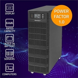 QOLTEC ZASILACZ AWARYJNY UPS 6KVA | 6000W | POWER FACTOR 1.0 | LCD | EPO | USB | ON-LINE-704779